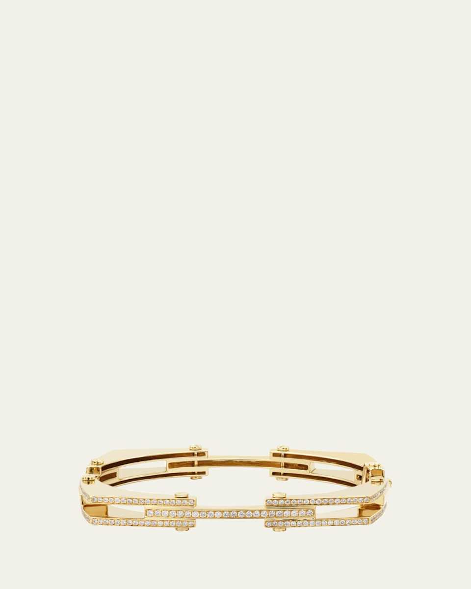 CHROME Bangle in 14K Yellow Gold and White Diamonds